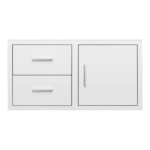 Summerset Grills 42 inch combination of two drawers and an access door, all in stainless steel. — outdoor living product at Living Outdoorsy