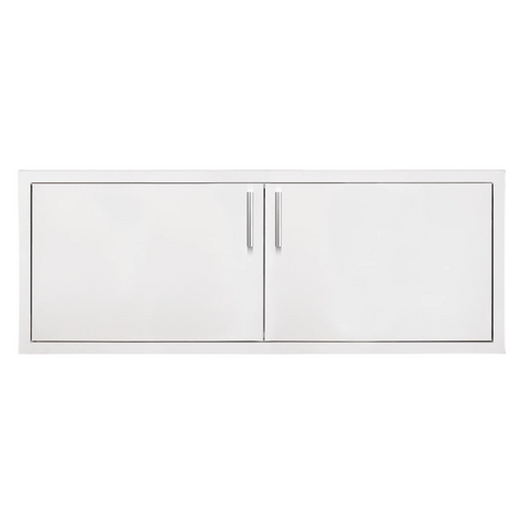 Summerset Grills 45 inch double access door with masonry frame return, featuring a sleek stainless steel design with handles.