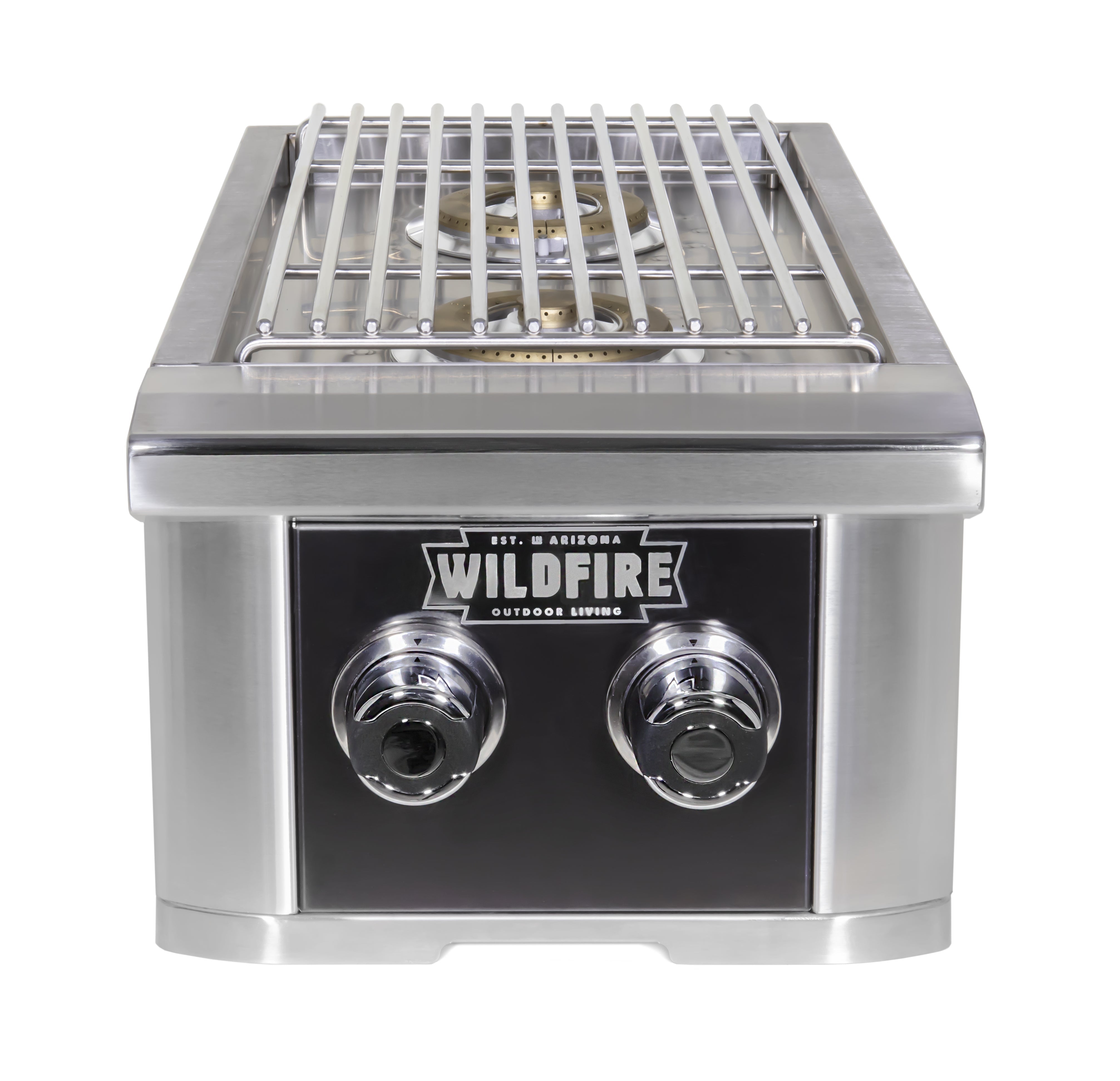 WildFire RANCH PRO DOUBLE SIDE BURNER BLACK 304 BSS (WF-DBLSBRN-RH-LP)
