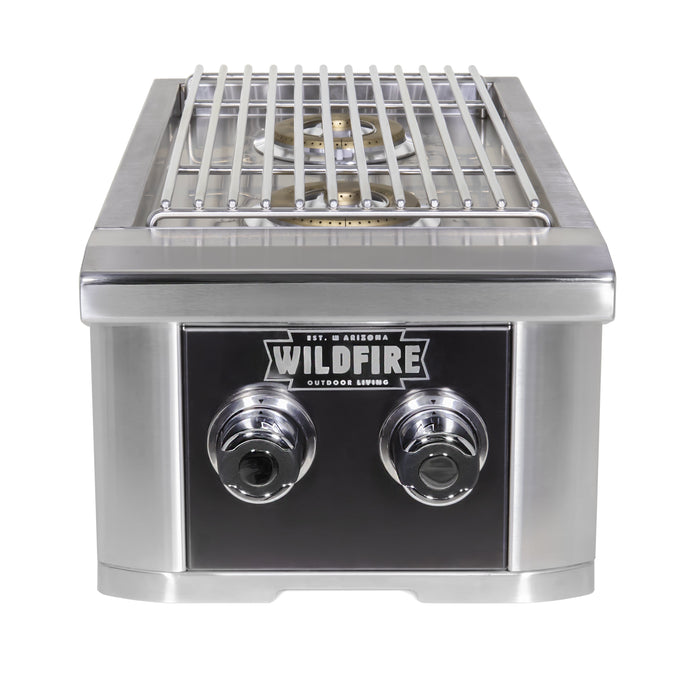 WildFire RANCH PRO DOUBLE SIDE BURNER BLACK 304 BSS (WF-DBLSBRN-RH-LP)