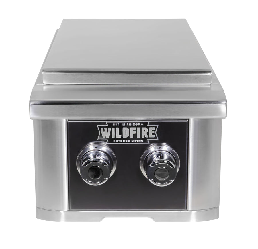 WildFire RANCH PRO DOUBLE SIDE BURNER BLACK 304 BSS (WF-DBLSBRN-RH-LP)
