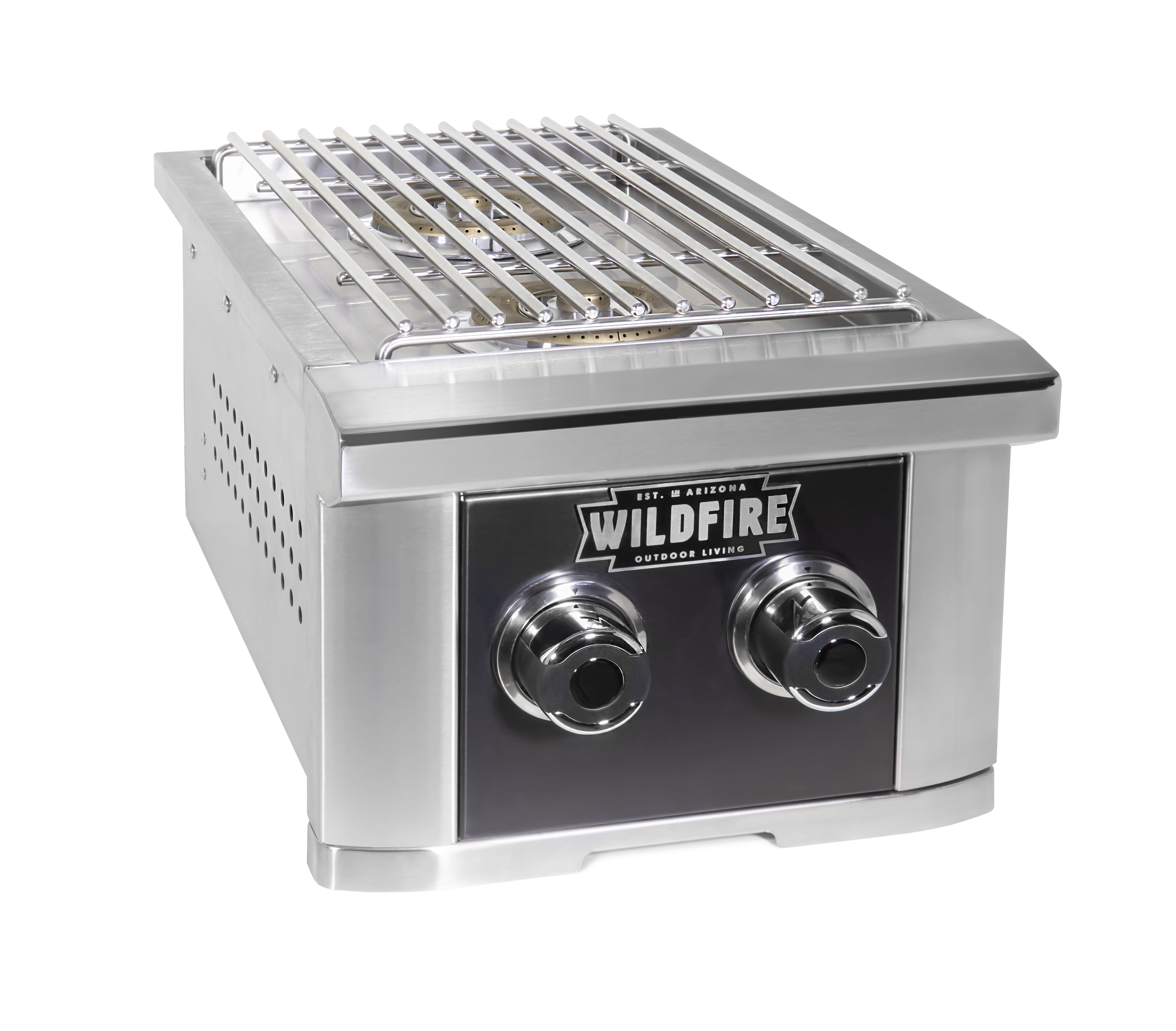 WildFire RANCH PRO DOUBLE SIDE BURNER BLACK 304 BSS (WF-DBLSBRN-RH-LP)