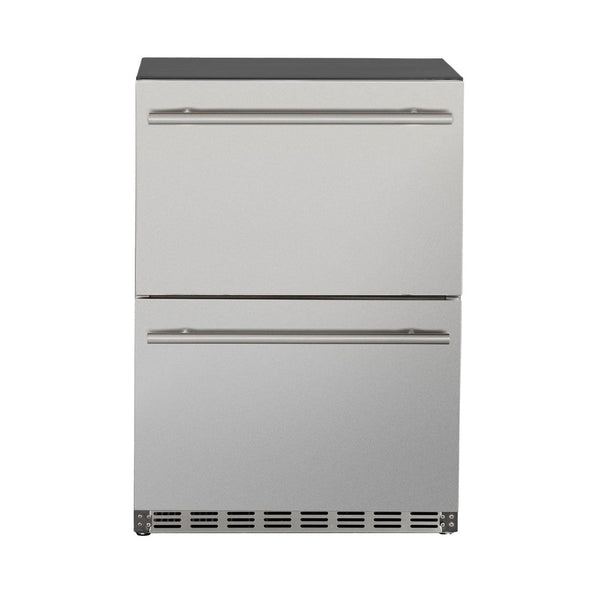 Summerset Grills 24" Outdoor rated Double Drawer Refrigerator (RFR-24DR2-A) — outdoor kitchen product at Living Outdoorsy