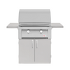 A freestanding Summerset Resort 30-inch grill cart made of stainless steel, featuring a closed cabinet with doors and a double-insulated hood. thumbnail