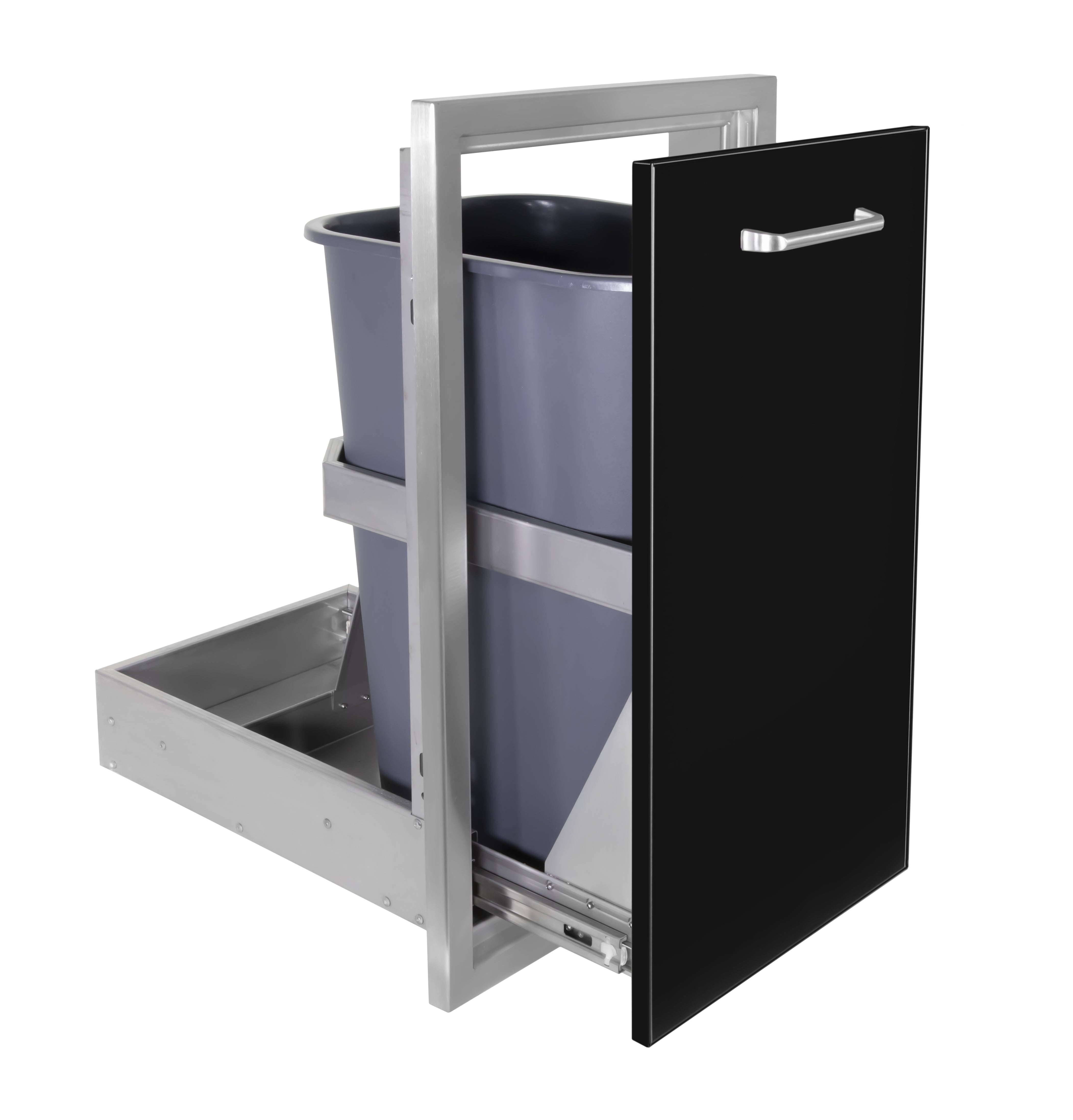 WildFire PULL OUT TRASH DRAWER 14” x 26” BLACK 304 BSS (WF-TRDW1426-BSS)