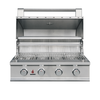 Living Outdoorsy 7' Complete Outdoor Kitchen Island — True Flame TFE32 Grill Package | Grey Stucco & Cream Porcelain Countertop thumbnail