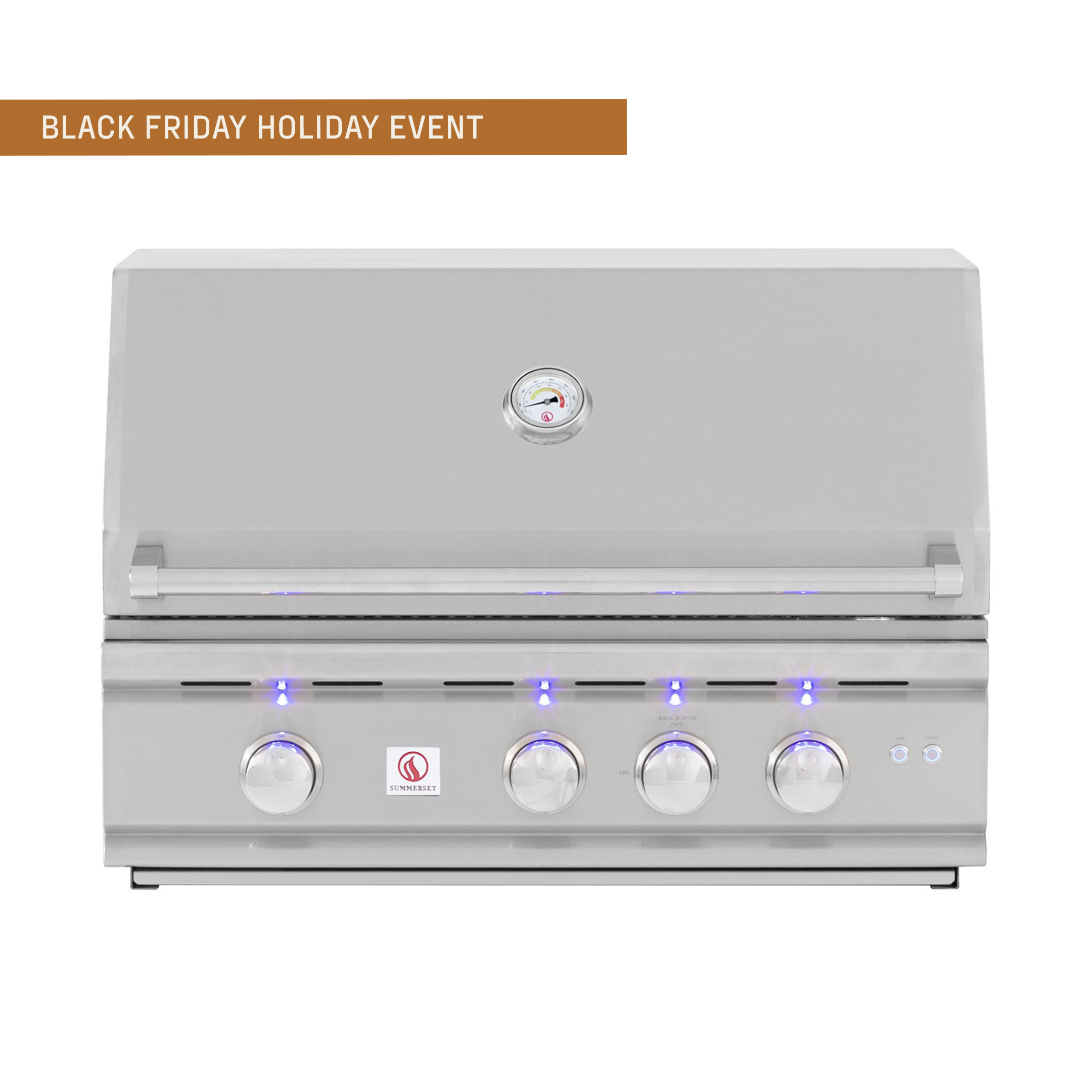 Summerset TRL 32″ Built-In Stainless Steel Gas Grill – 3-Burner 55,000 BTU (Approx), 855 sq in Cooking Surface, Rotisserie-Ready