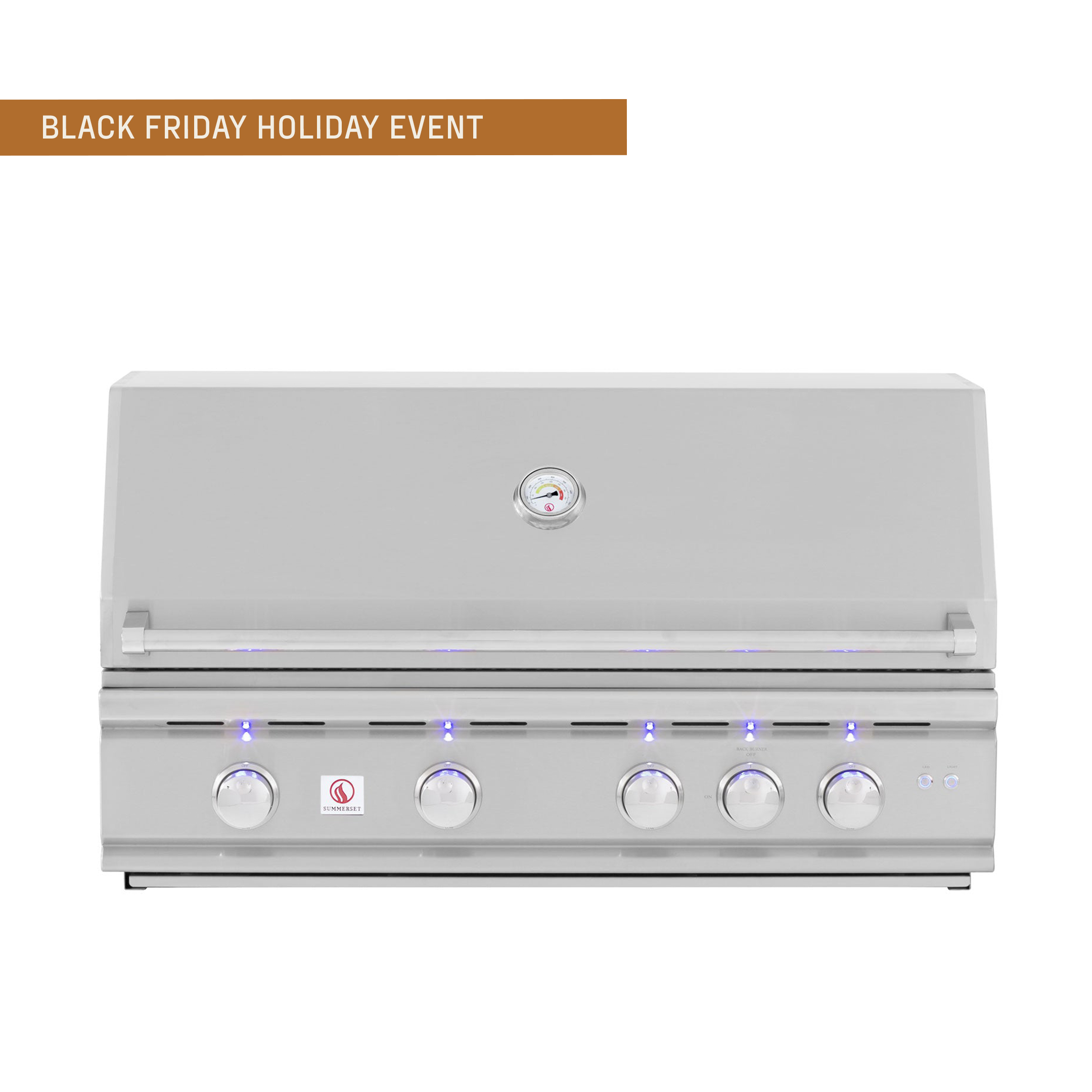 Summerset TRL 38″ Built-In Stainless Steel Gas Grill – 4-Burner, 1076 sq in, 304 Stainless, Heavy-Duty Rotisserie