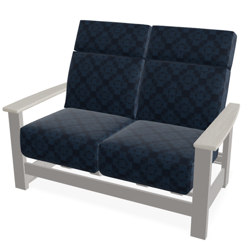 Telescope Casual Leeward Supreme Cushion Hidden Motion Loveseat with RL0 Laguna Rustic Polymer Arms