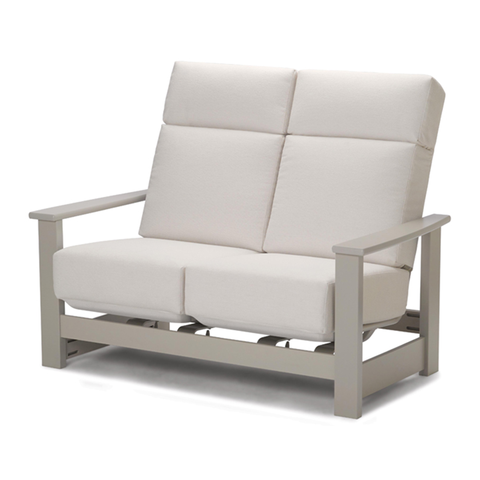 Telescope Leeward MGP Cushion Supreme Hidden Motion Loveseat w/ MGP Arms – 2-Seat Weather-Proof Relaxer — outdoor living product at Living Outdoorsy