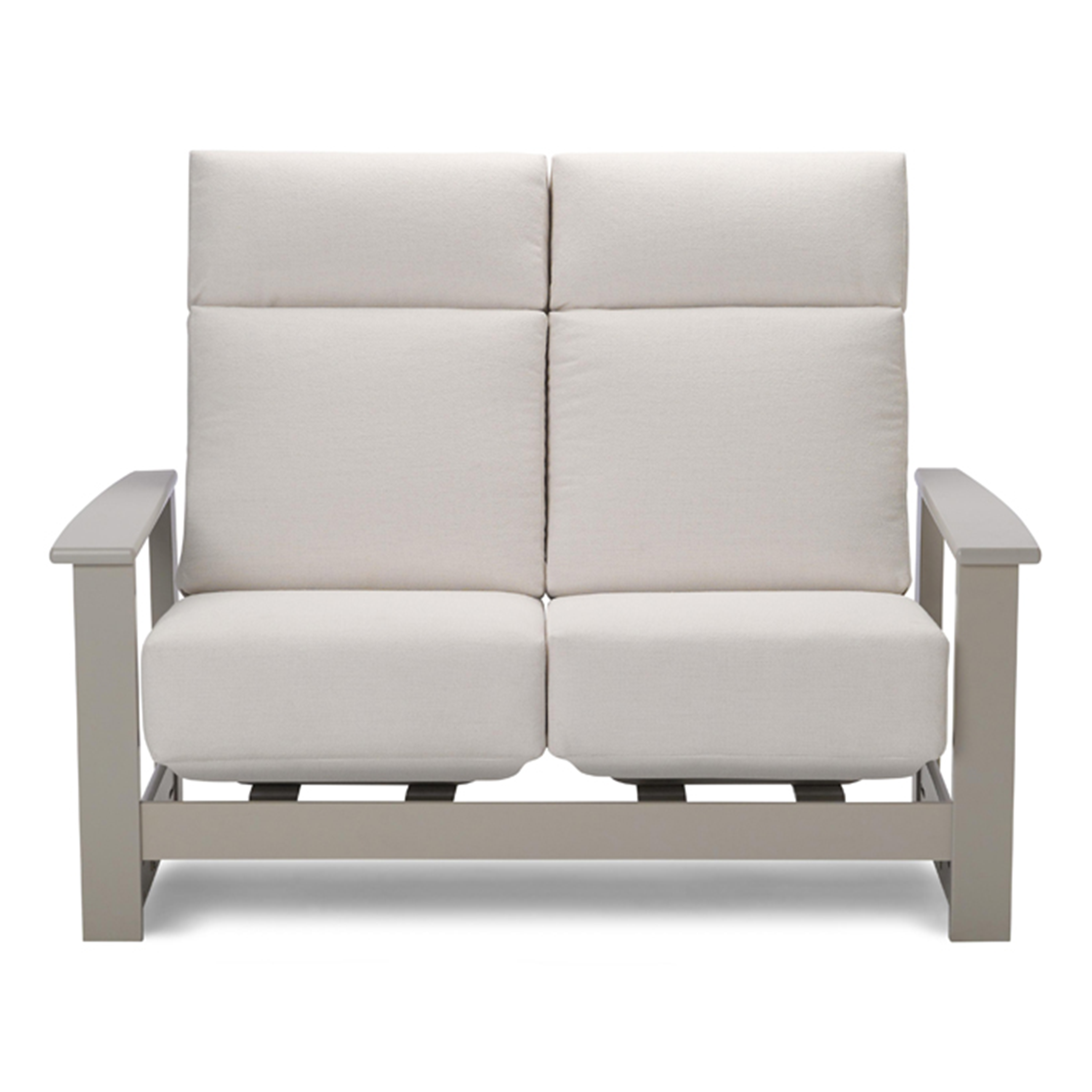 Telescope Leeward MGP Cushion Supreme Hidden Motion Loveseat w/ MGP Arms – 2-Seat Weather-Proof Relaxer