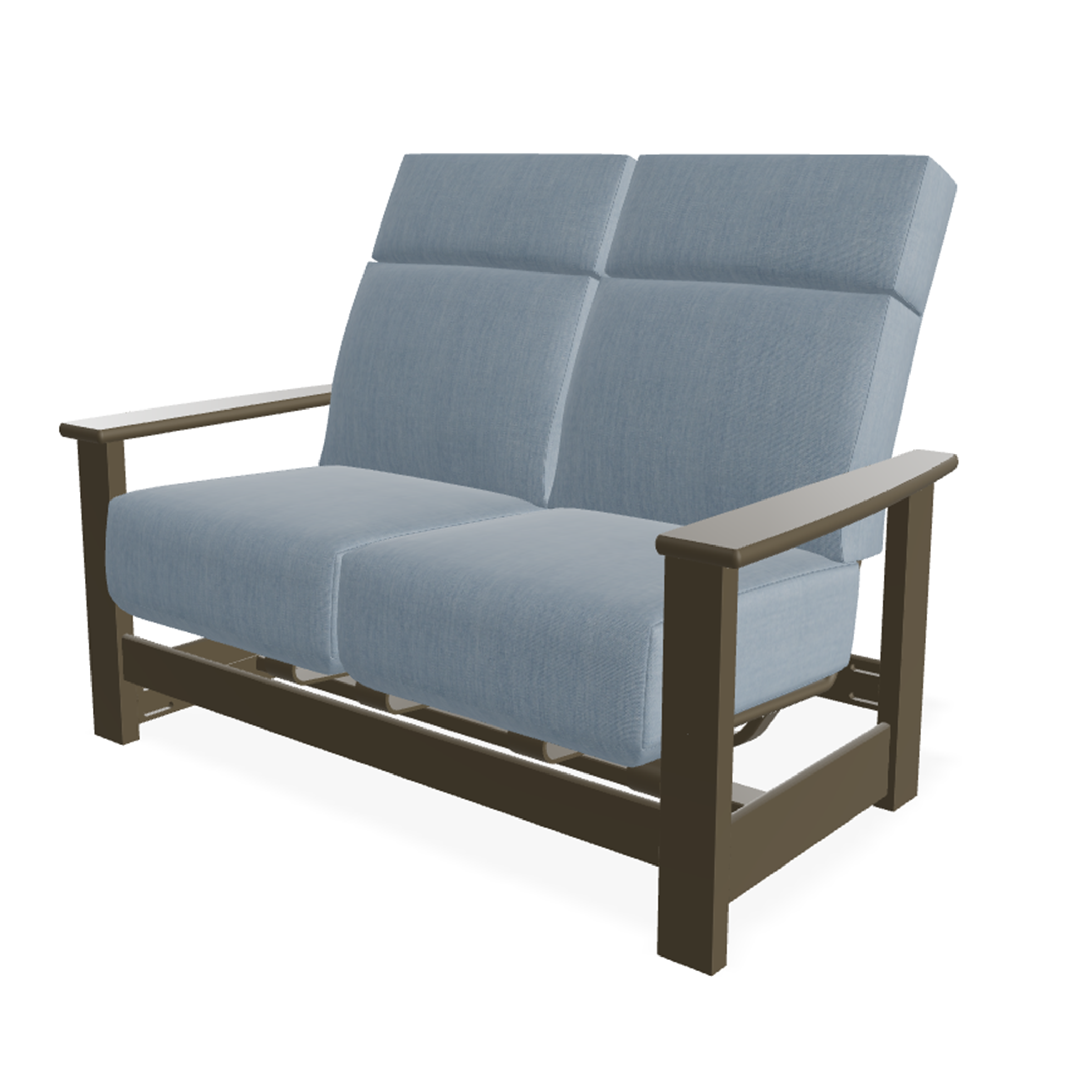 Telescope Leeward MGP Cushion Supreme Hidden Motion Loveseat w/ MGP Arms – 2-Seat Weather-Proof Relaxer