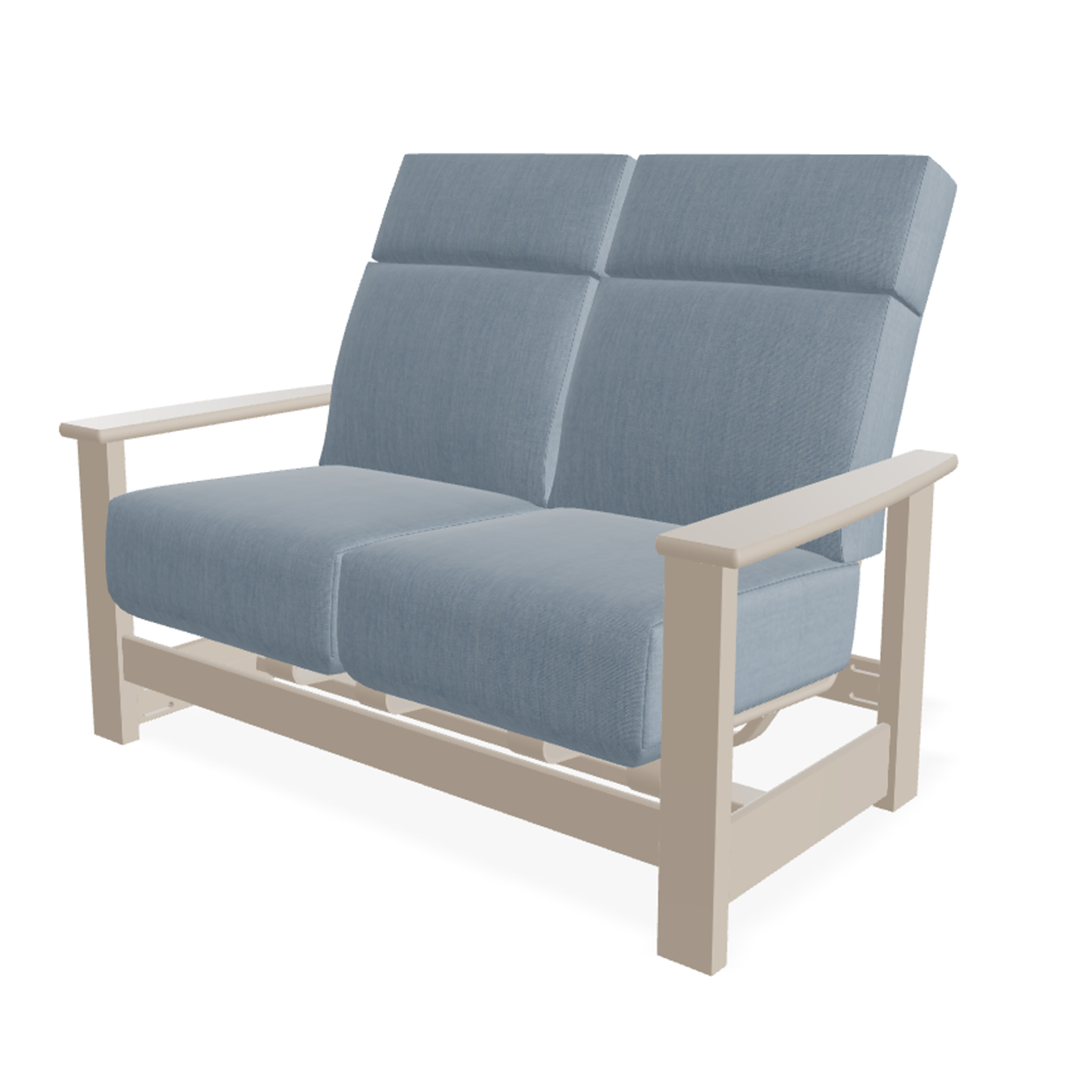 Telescope Leeward MGP Cushion Supreme Hidden Motion Loveseat w/ MGP Arms – 2-Seat Weather-Proof Relaxer