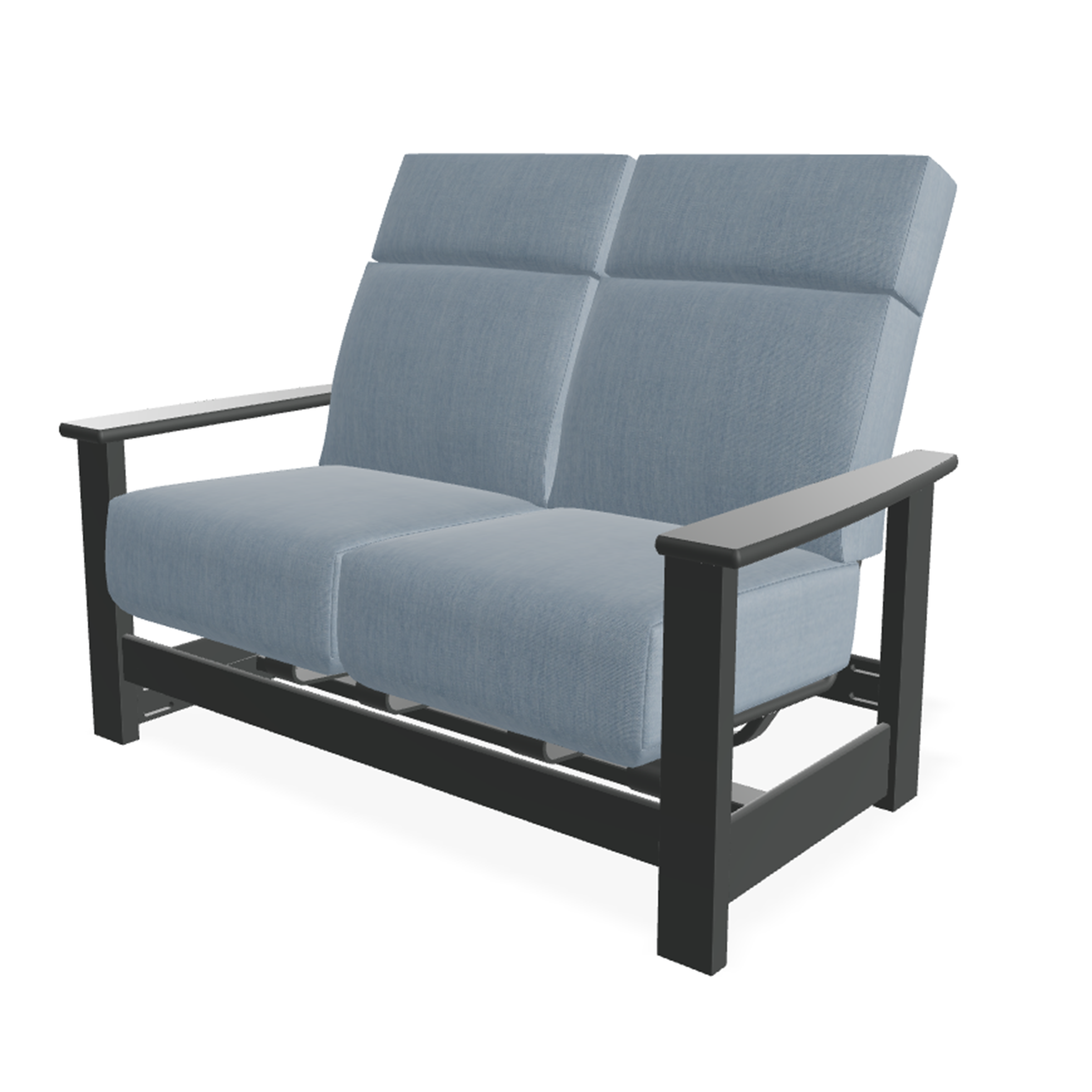 Telescope Leeward MGP Cushion Supreme Hidden Motion Loveseat w/ MGP Arms – 2-Seat Weather-Proof Relaxer