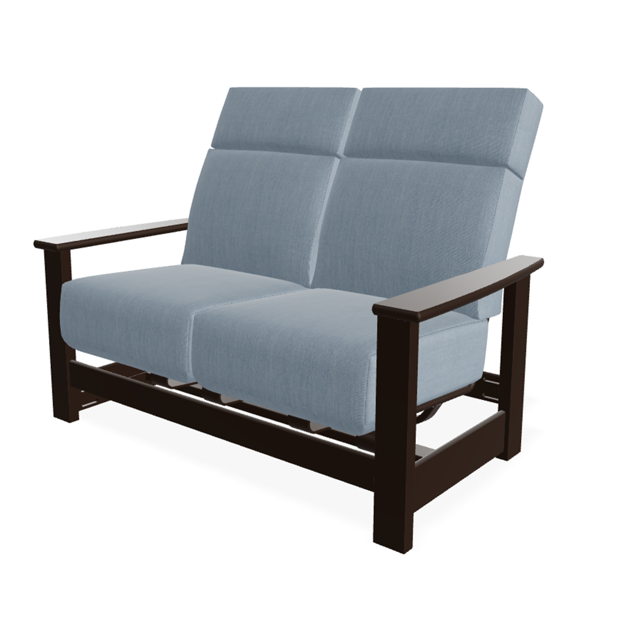 Telescope Leeward MGP Cushion Supreme Hidden Motion Loveseat w/ MGP Arms – 2-Seat Weather-Proof Relaxer