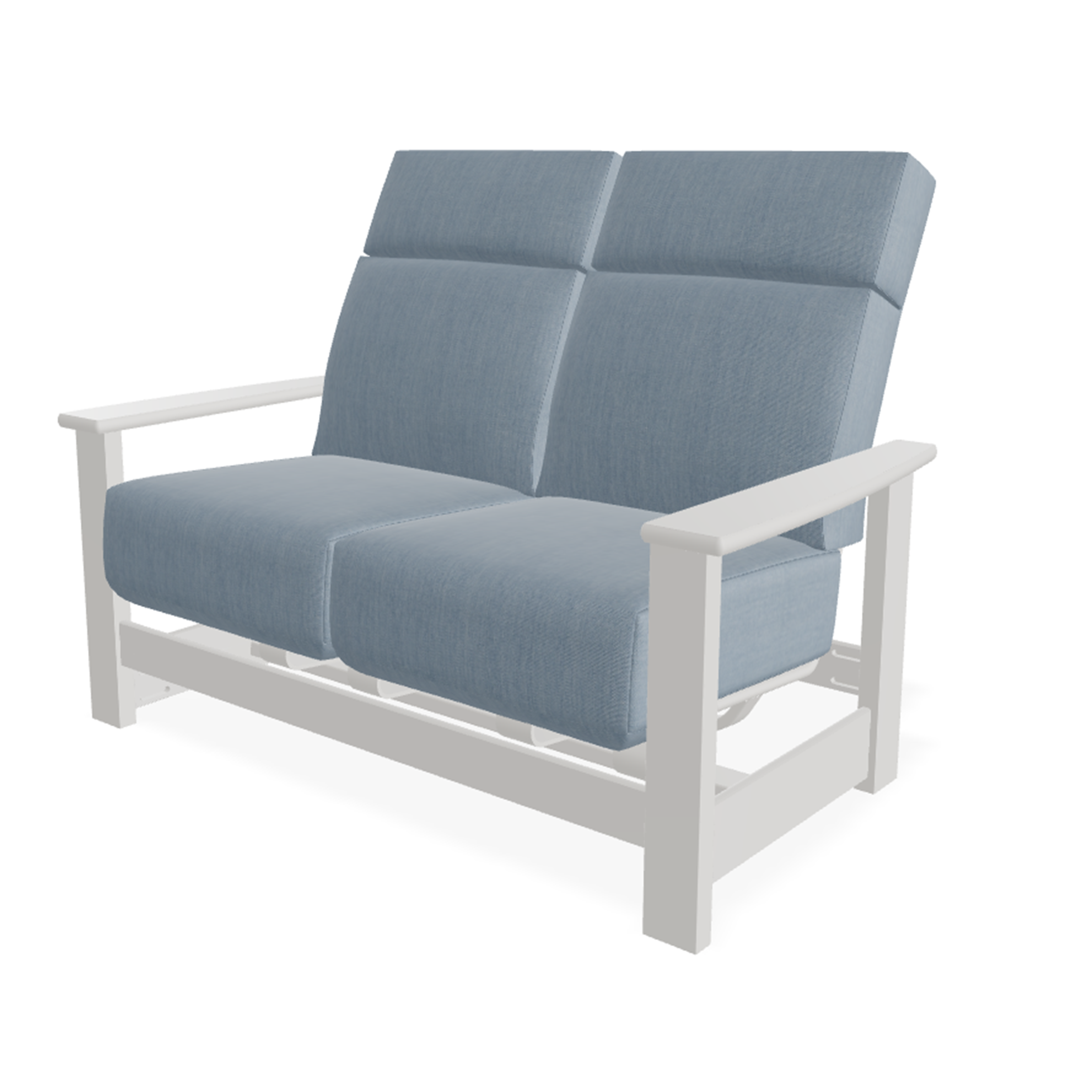 Telescope Leeward MGP Cushion Supreme Hidden Motion Loveseat w/ MGP Arms – 2-Seat Weather-Proof Relaxer