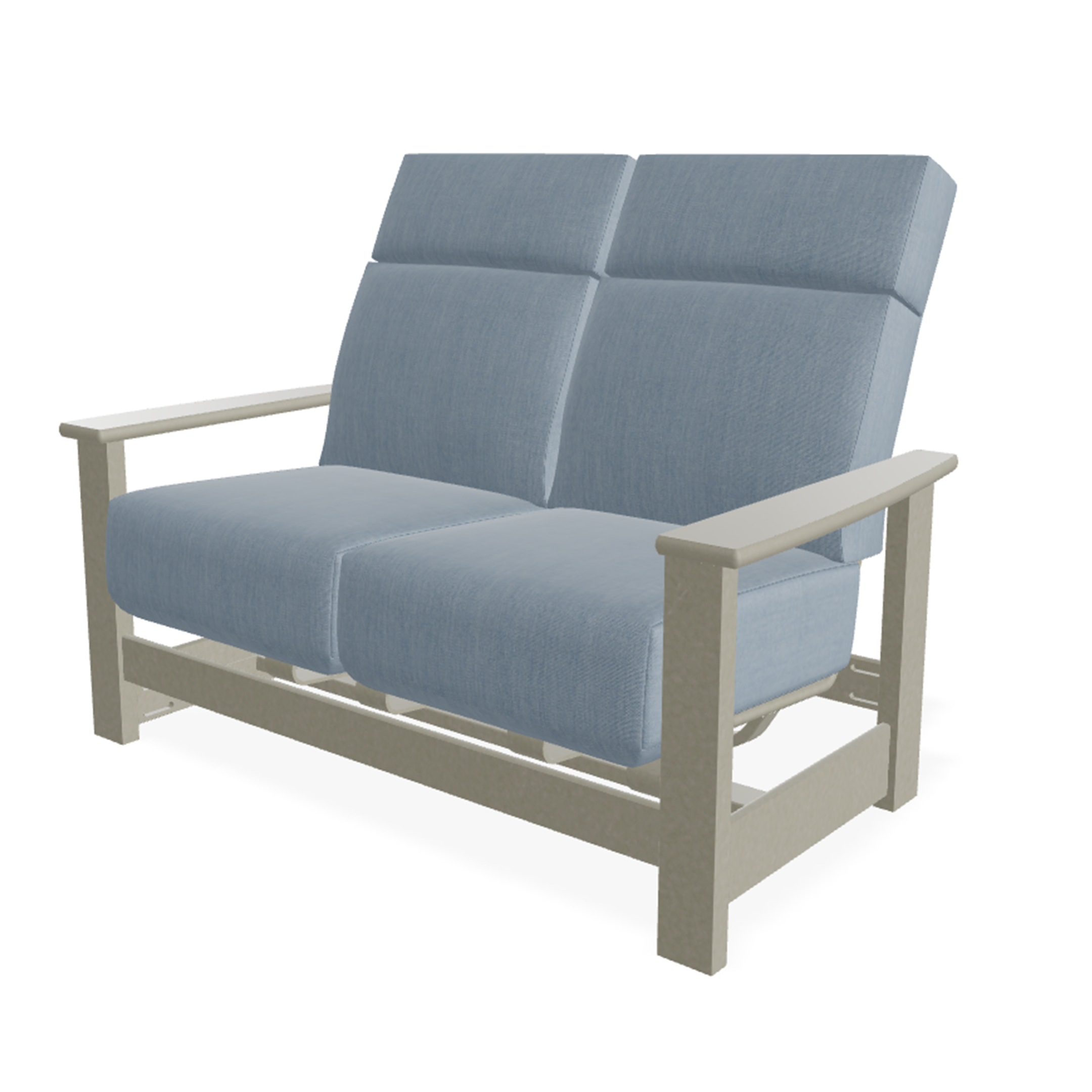 Telescope Leeward MGP Cushion Supreme Hidden Motion Loveseat w/ MGP Arms – 2-Seat Weather-Proof Relaxer