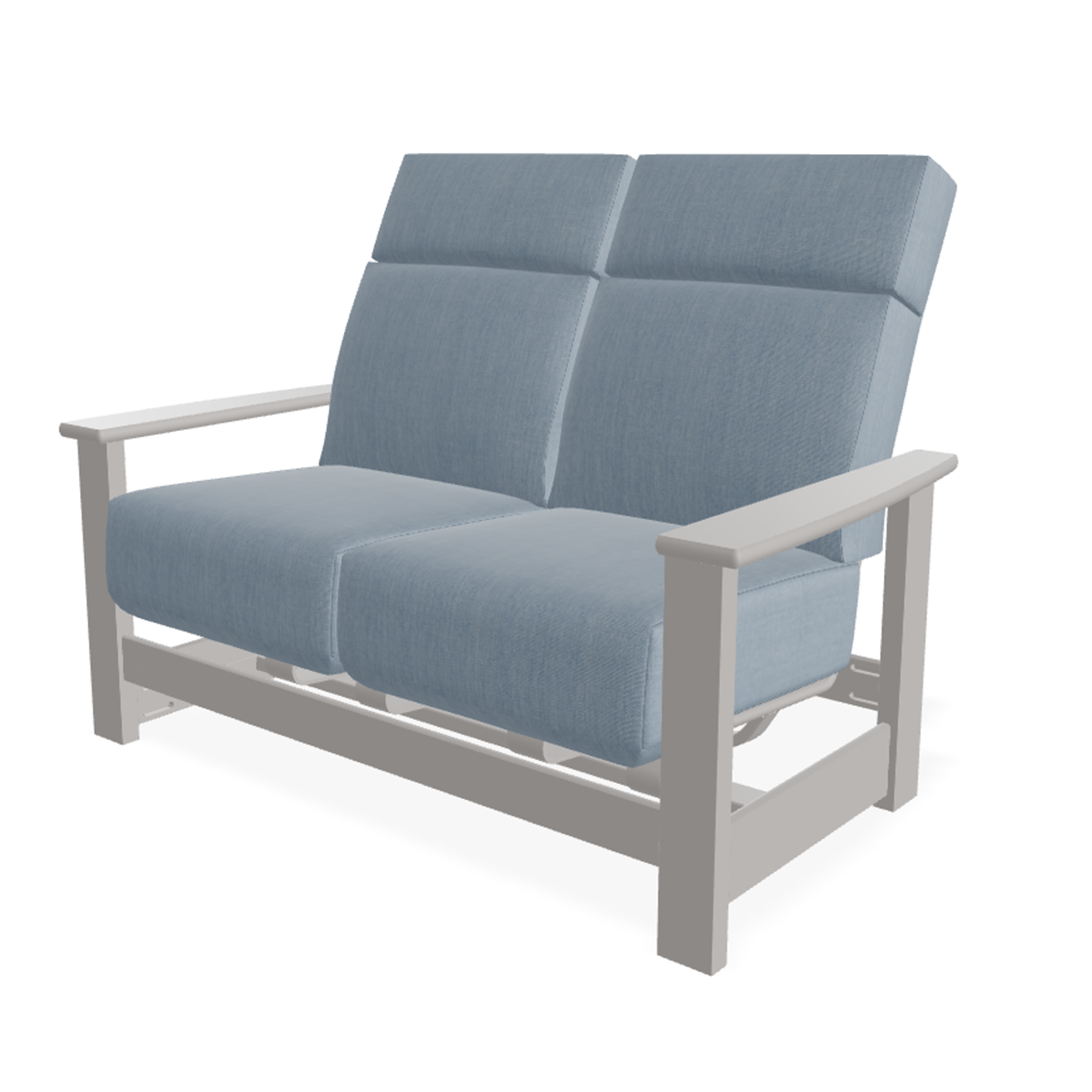 Telescope Leeward MGP Cushion Supreme Hidden Motion Loveseat w/ MGP Arms – 2-Seat Weather-Proof Relaxer