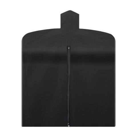 A black, heavy-duty PVC grill cover with a soft flannel backing, designed to protect outdoor kitchen equipment.
