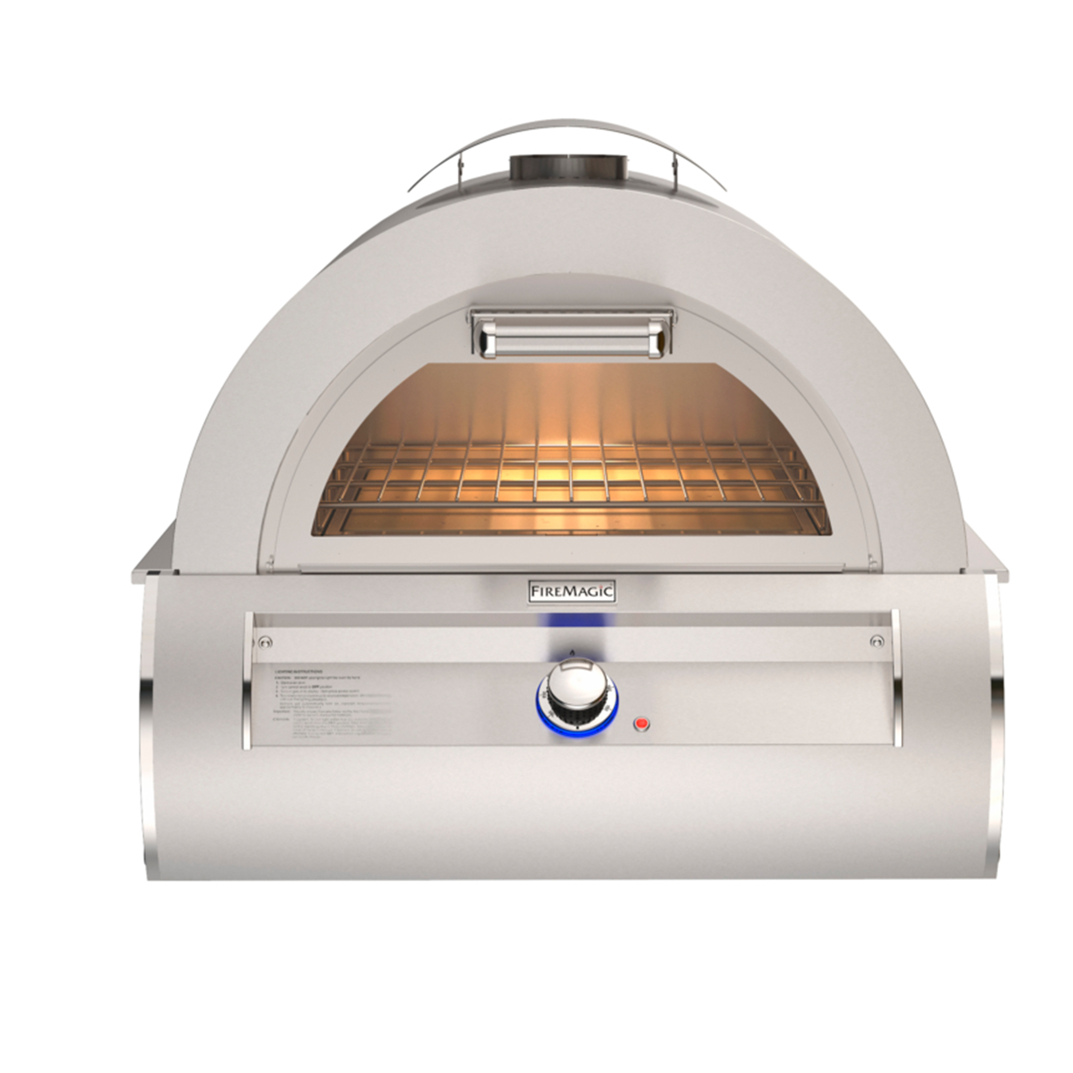 FireMagic Aurora Built-In Pizza Oven 4600 – 18″ × 18″ Stone, Precise Thermostatic Control to 750 °F, 36,000 BTU