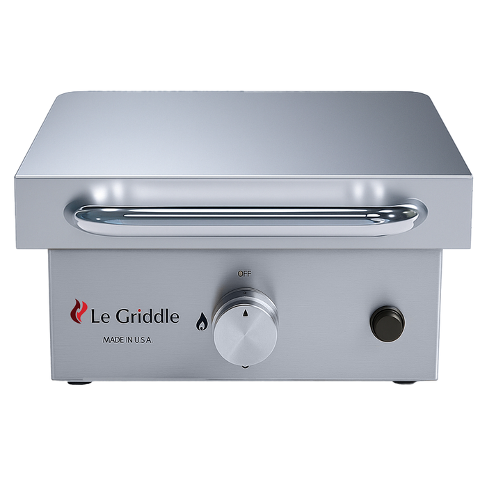 Le Griddle “The Wee” Built-In Gas Griddle GFE40 – 16″ × 15.75″ Cooking Surface, 9,000 BTU, 304 Stainless Steel