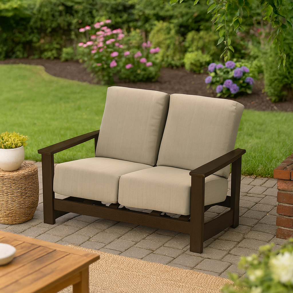 Telescope Casual Leeward Cushion Hidden Motion Loveseat with MGP Arms