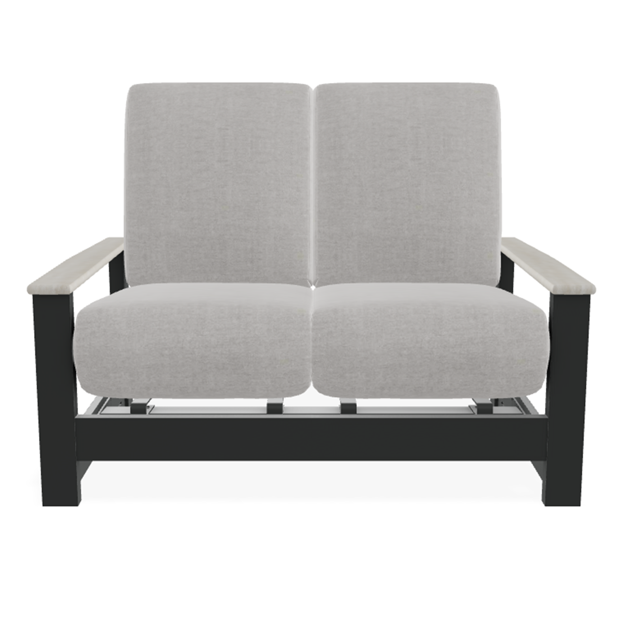 Telescope Casual Leeward Cushion Hidden Motion Loveseat – RL0 Laguna Rustic Polymer Arms