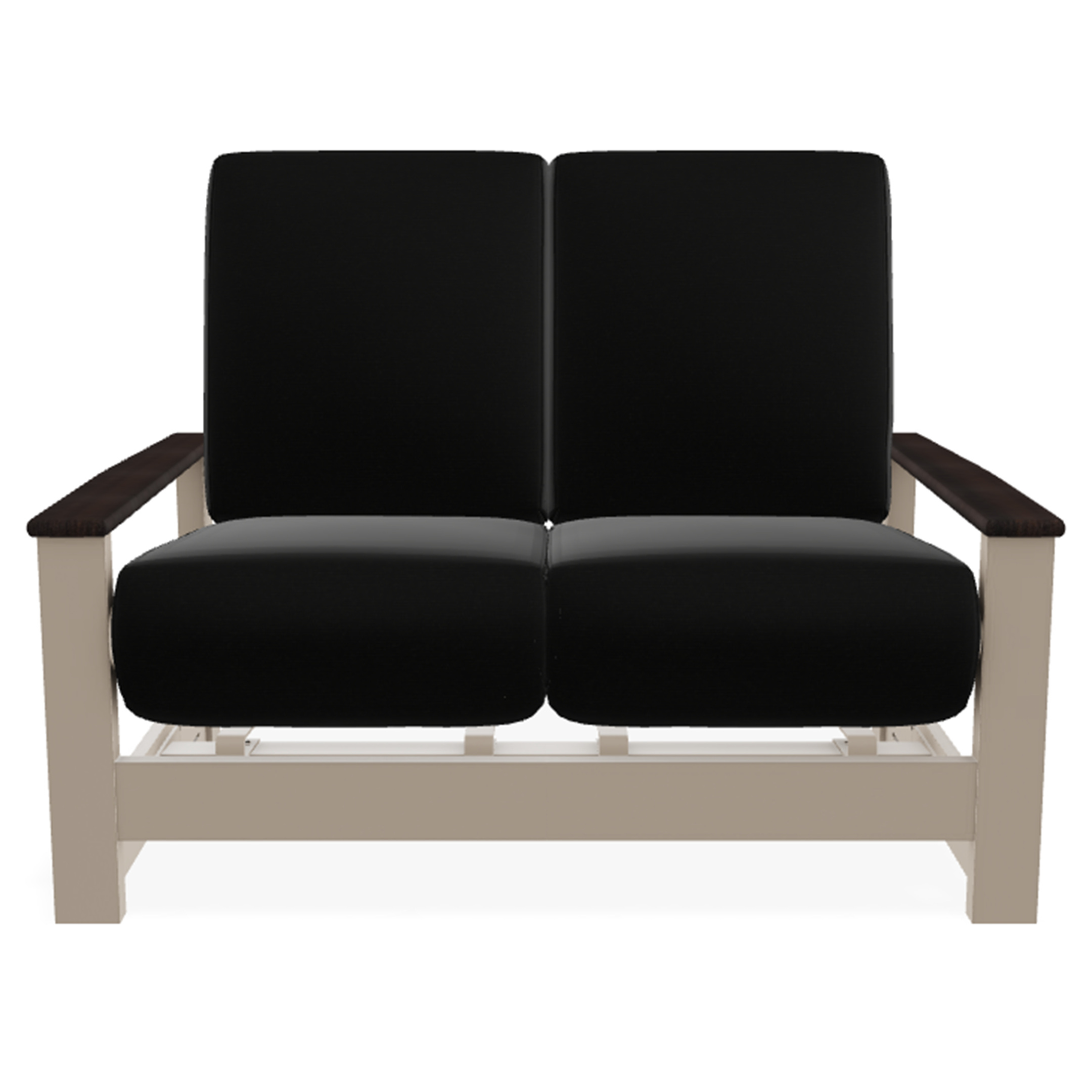 Telescope Casual Leeward Cushion Hidden Motion Loveseat – RU0 Chestnut Rustic Polymer Arms