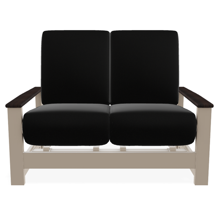 Telescope Casual Leeward Cushion Hidden Motion Loveseat – RU0 Chestnut Rustic Polymer Arms
