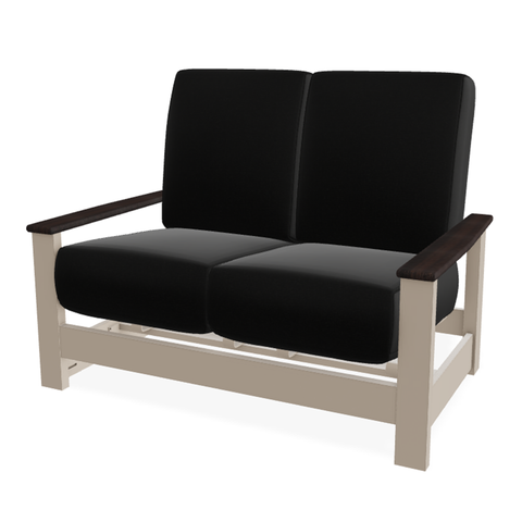 Telescope Casual Leeward Cushion Hidden Motion Loveseat – RU0 Chestnut Rustic Polymer Arms