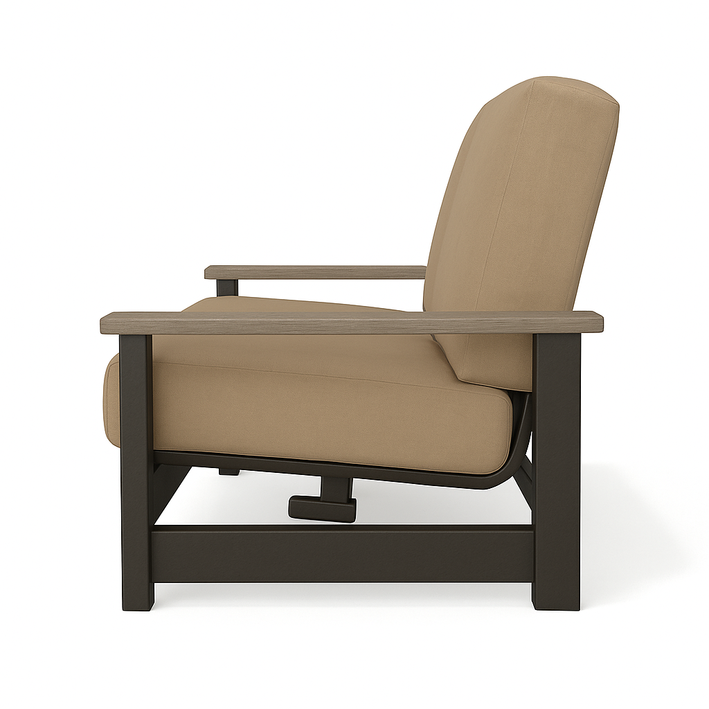 Telescope Casual Leeward Cushion Hidden Motion Loveseat – RW0 Weathered Wood Rustic Polymer Arms