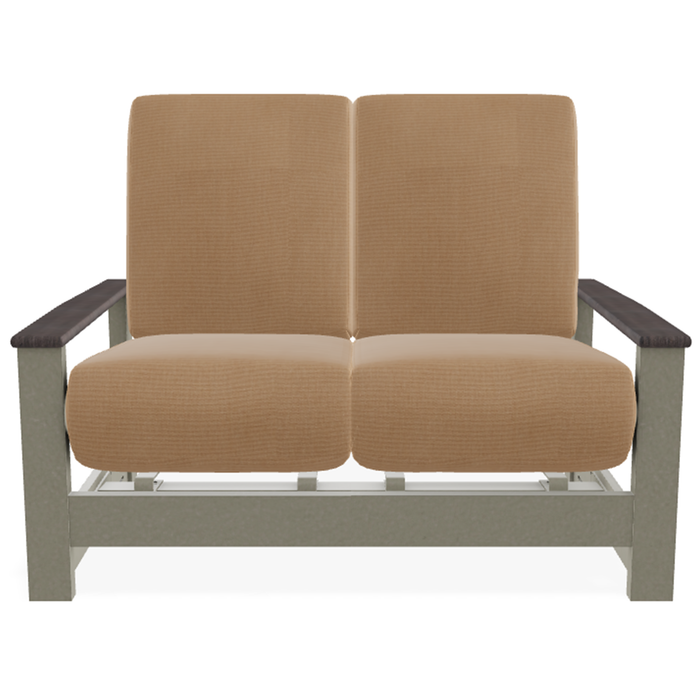 Telescope Casual Leeward Cushion Hidden Motion Loveseat – RX0 Boardwalk Rustic Polymer Arms