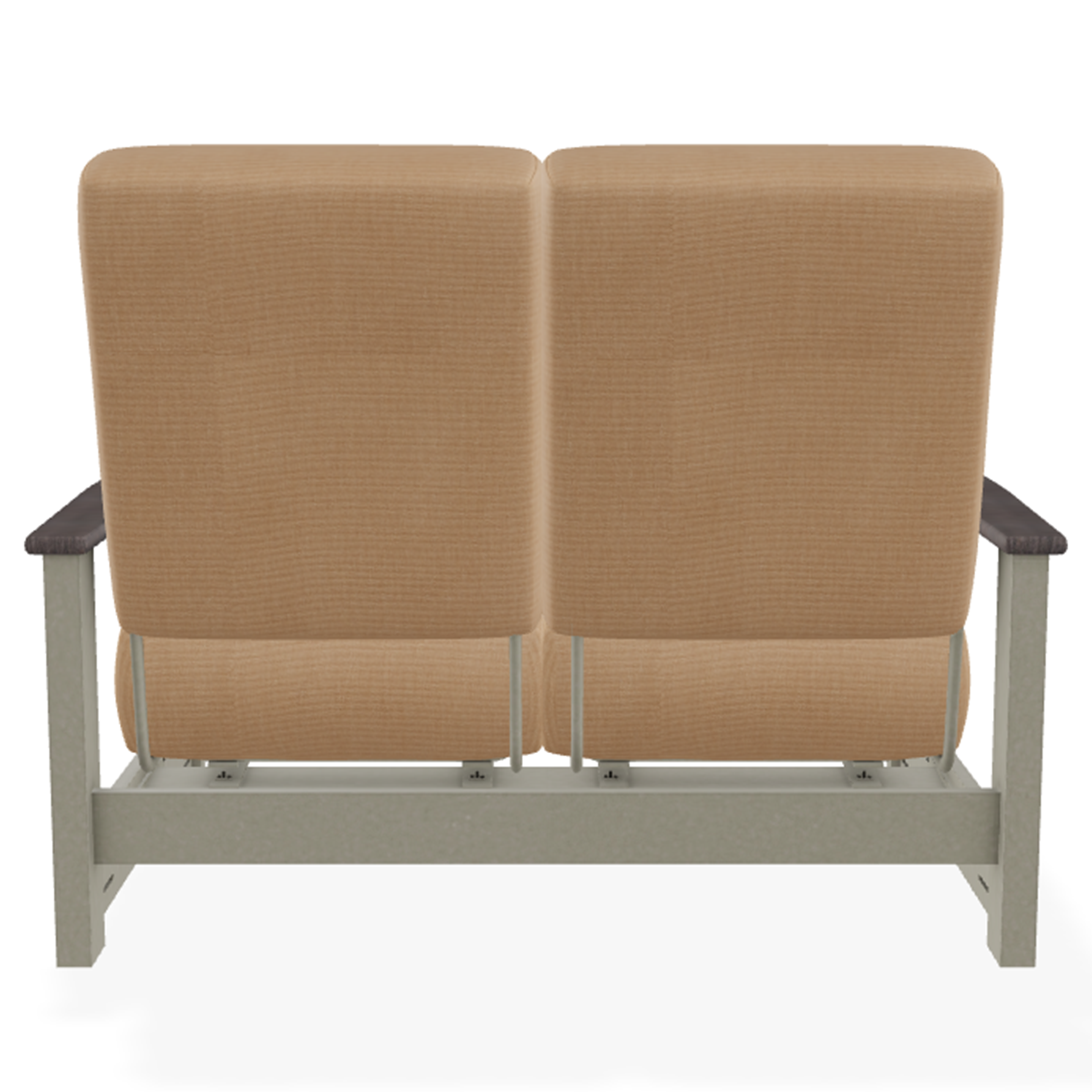 Telescope Casual Leeward Cushion Hidden Motion Loveseat – RX0 Boardwalk Rustic Polymer Arms