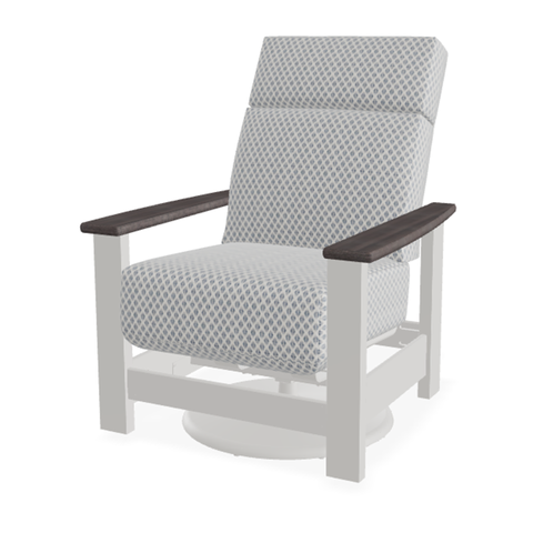 Telescope Casual Leeward MGP Supreme Cushion Swivel Hidden Rocker with RX0 Boardwalk Rustic Polymer Arms — outdoor living product at Living Outdoorsy
