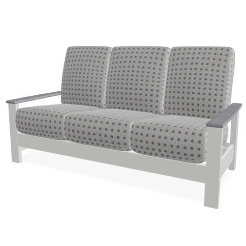 Telescope Casual Leeward MGP Supreme Cushion Three-Seat Sofa with RG0 Cape Grey Rustic Polymer Arms — outdoor living product at Living Outdoorsy