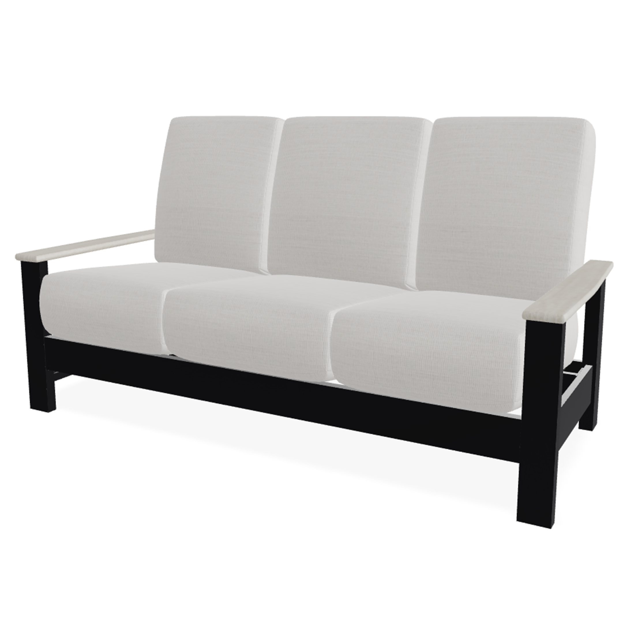 Telescope Casual Leeward MGP Supreme Cushion Three-Seat Sofa with RL0 Laguna Rustic Polymer Arms