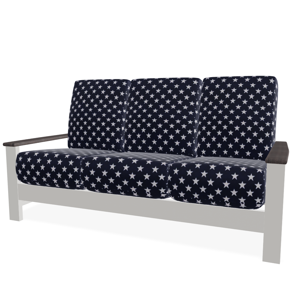 Telescope Casual Leeward Cushion Three-Seat Sofa with RX0 Boardwalk Rustic Polymer Arms