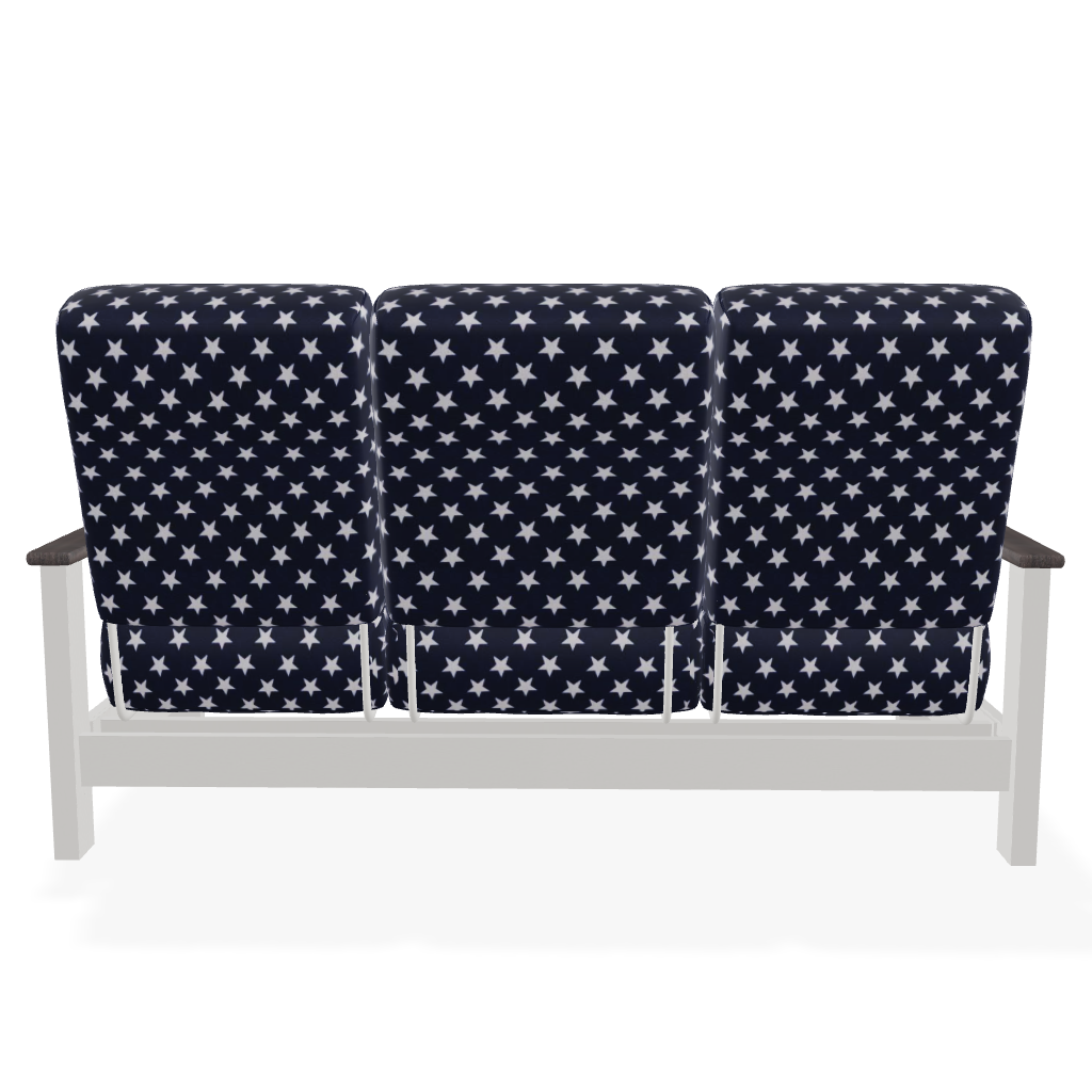 Telescope Casual Leeward Cushion Three-Seat Sofa with RX0 Boardwalk Rustic Polymer Arms