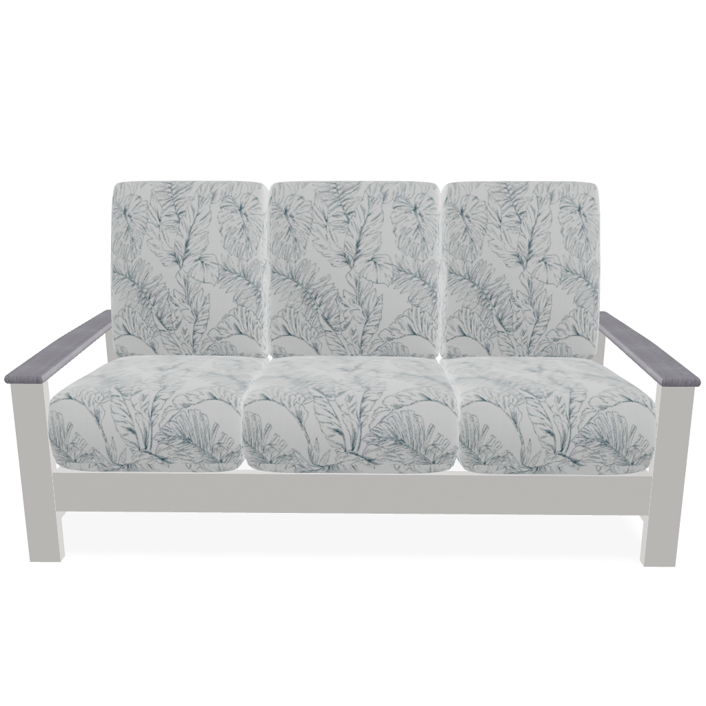 Telescope Casual Leeward Cushion Three-Seat Sofa with RG0 Cape Grey Rustic Polymer Arms