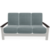 Telescope Casual Leeward Cushion Three-Seat Sofa with RU0 Chestnut Rustic Polymer Arms thumbnail