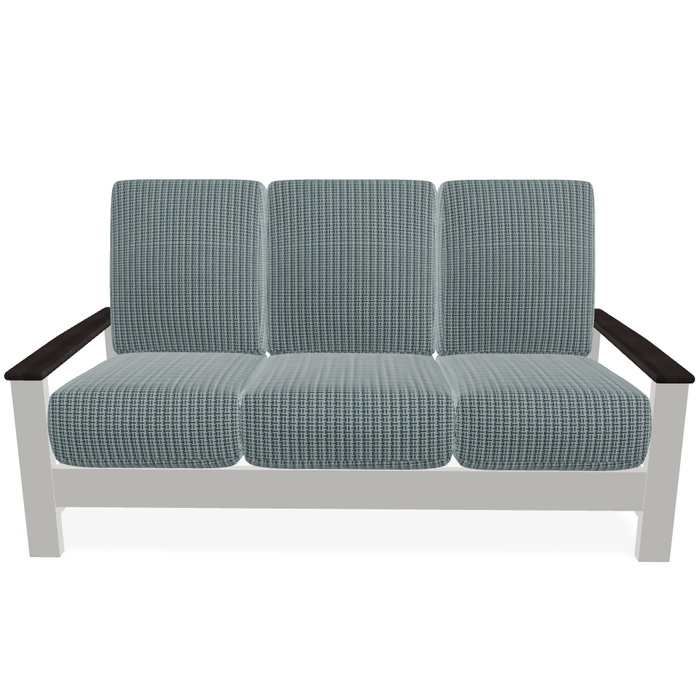 Telescope Casual Leeward Cushion Three-Seat Sofa with RU0 Chestnut Rustic Polymer Arms