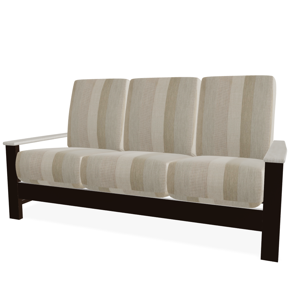 Telescope Casual Leeward Cushion Three-Seat Sofa with RL0 Laguna Rustic Polymer Arms