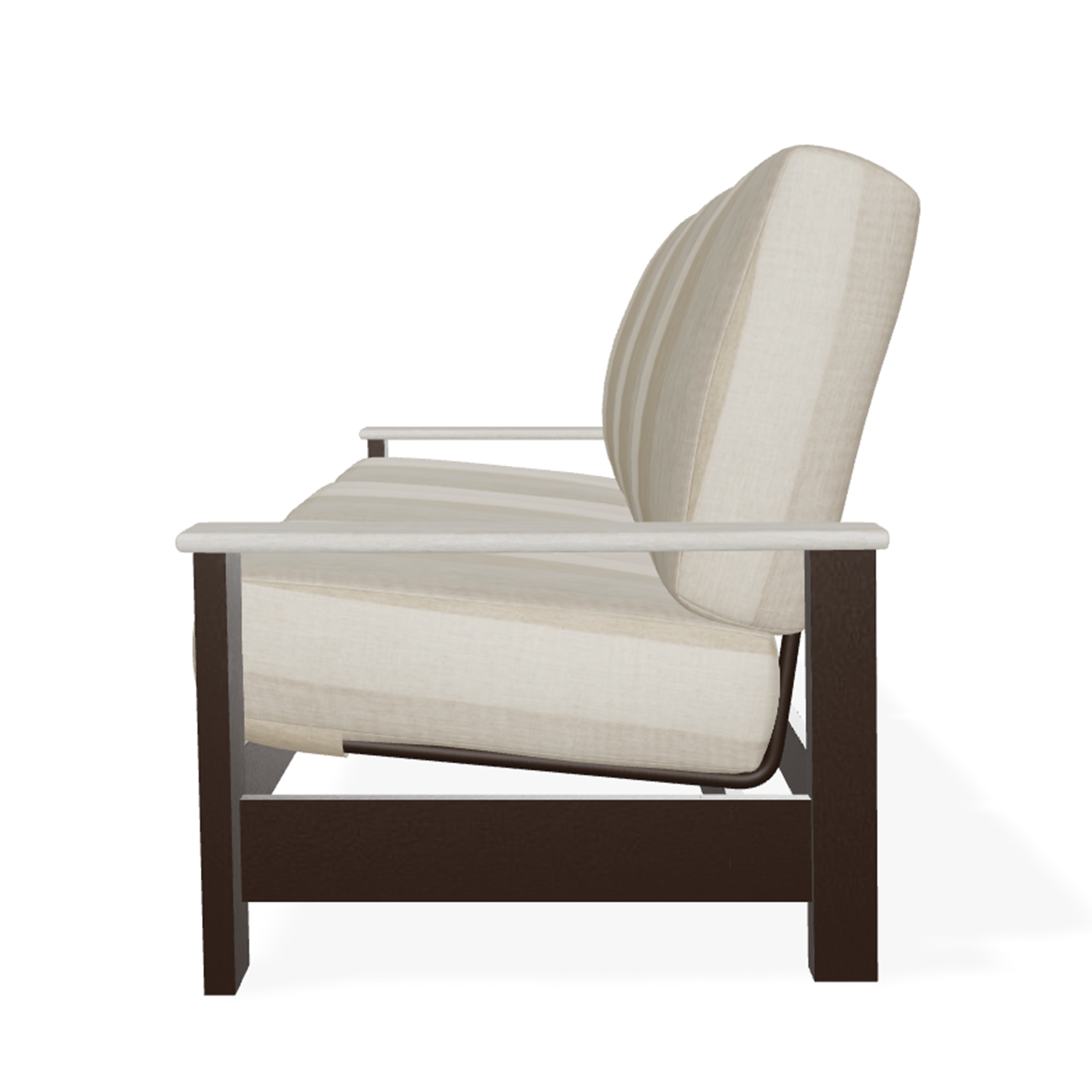Telescope Casual Leeward Cushion Three-Seat Sofa with RL0 Laguna Rustic Polymer Arms