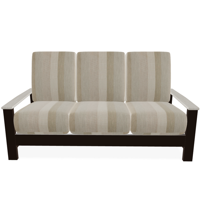 Telescope Casual Leeward Cushion Three-Seat Sofa with RL0 Laguna Rustic Polymer Arms