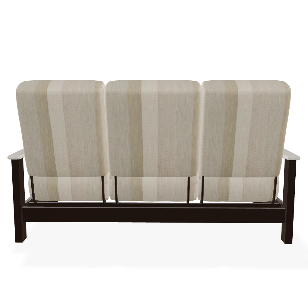 Telescope Casual Leeward Cushion Three-Seat Sofa with RL0 Laguna Rustic Polymer Arms