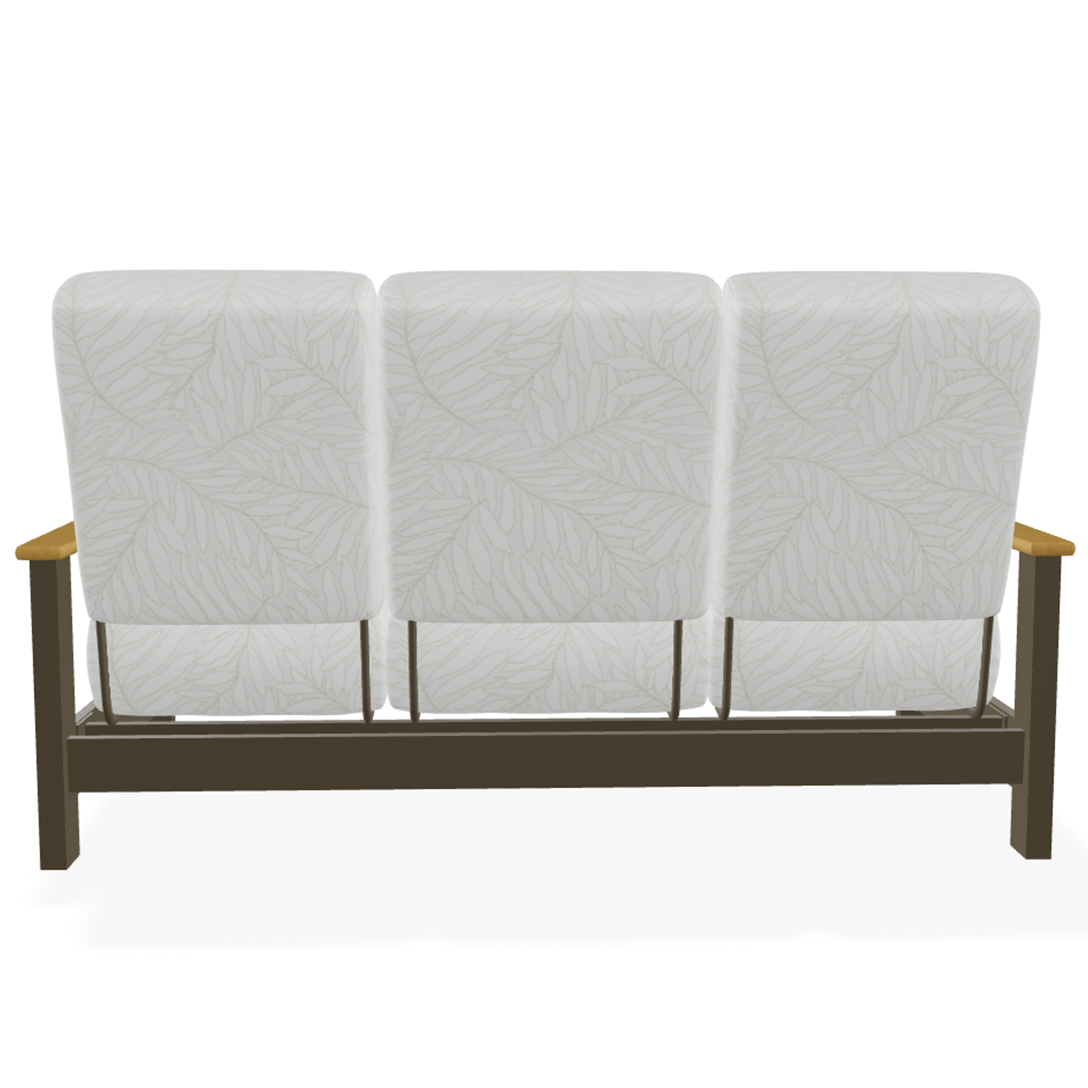 Telescope Casual Leeward Cushion Three-Seat Sofa with RT0 Teak Rustic Polymer Arms