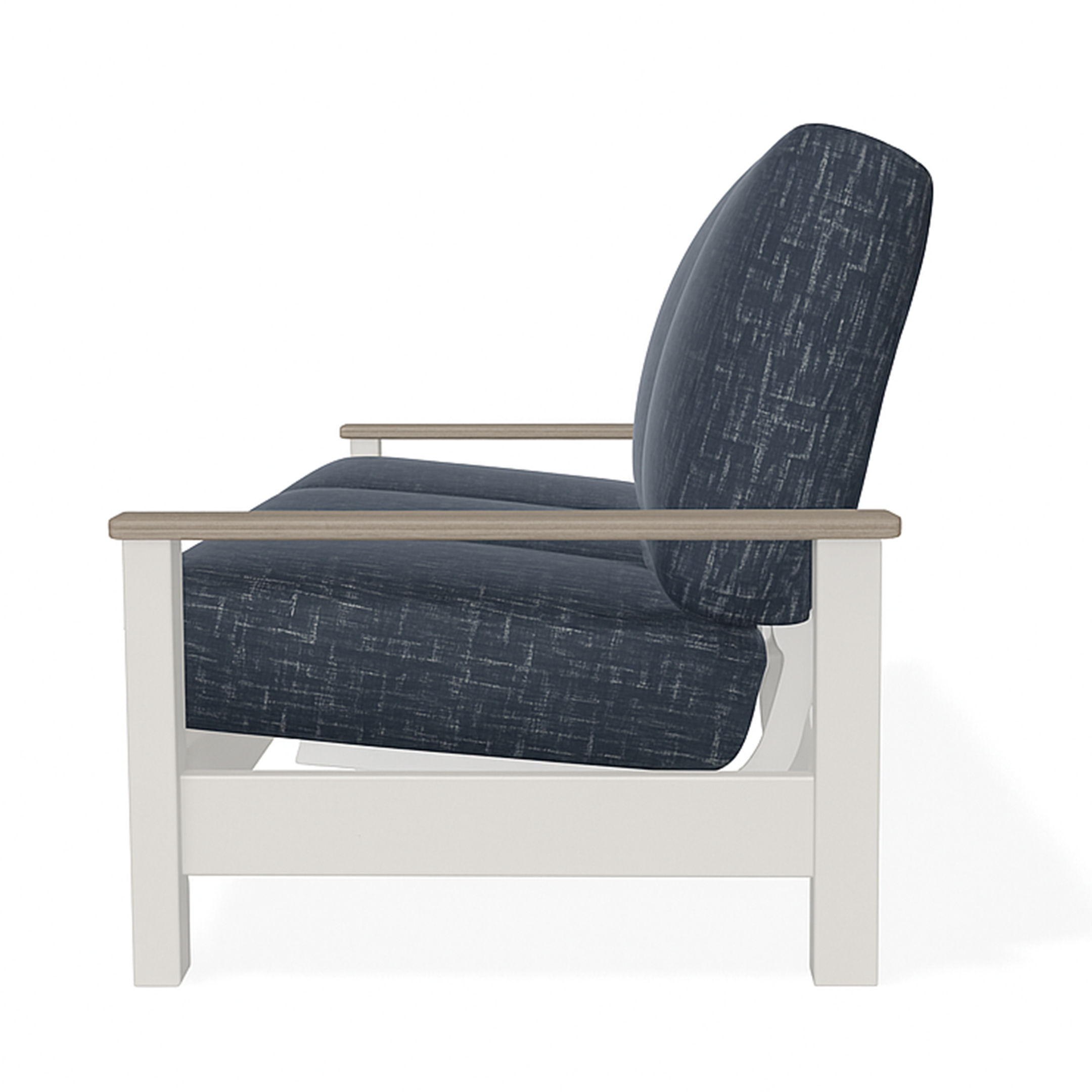Telescope Casual Leeward Cushion Three-Seat Sofa with RW0 Weathered Wood Rustic Polymer Arms