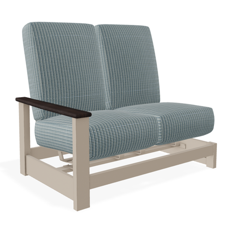 Telescope Casual Leeward MGP Cushion Right Arm Two-Seat Hidden Motion Sectional w/ RU0 Chestnut Rustic Polymer Arms — outdoor living product at Living Outdoorsy
