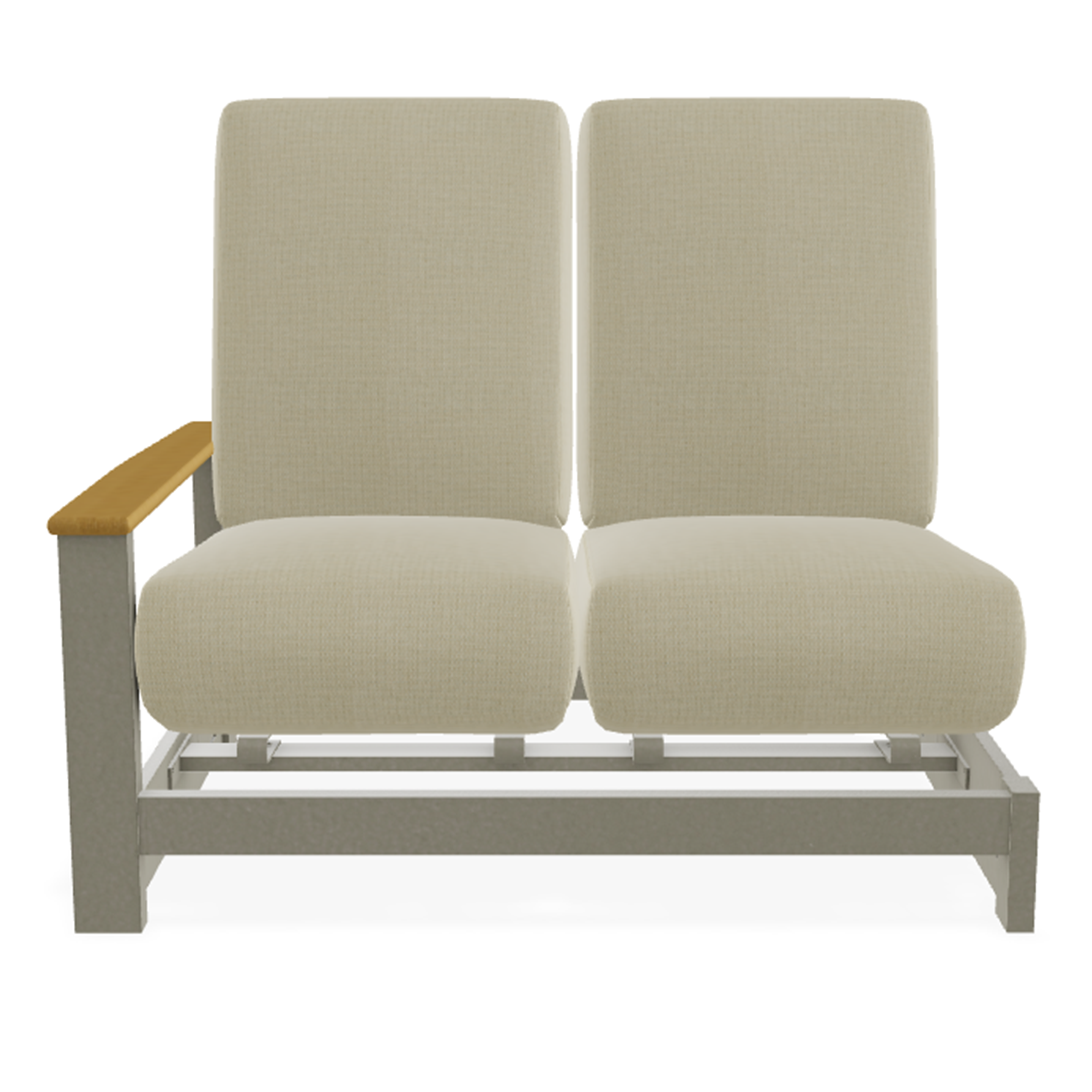 Telescope Casual Leeward MGP Cushion Right Arm Two-Seat Hidden Motion Sectional w/ RT0 Teak Rustic Polymer Arms
