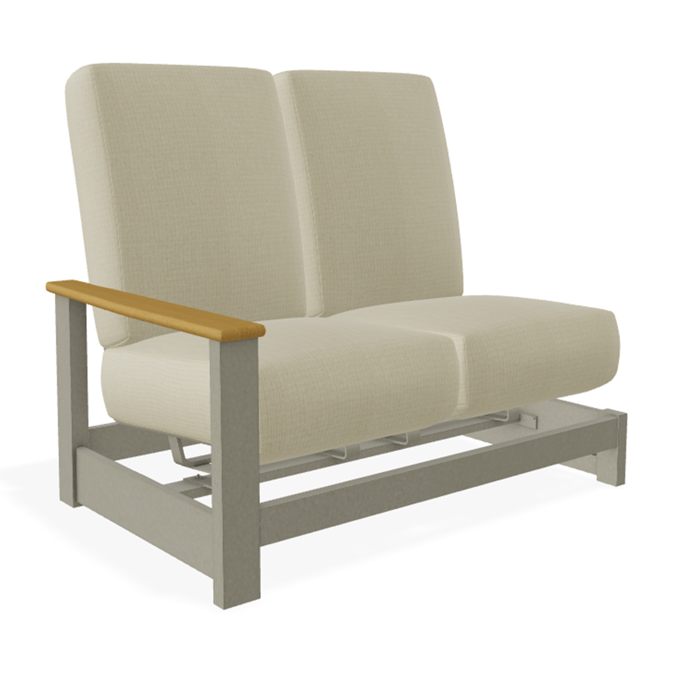 Telescope Casual Leeward MGP Cushion Right Arm Two-Seat Hidden Motion Sectional w/ RT0 Teak Rustic Polymer Arms
